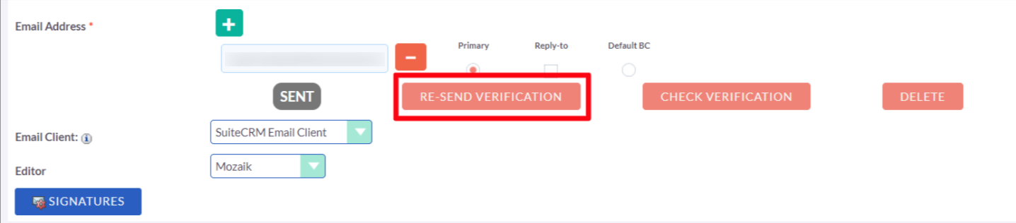 Resend Verification